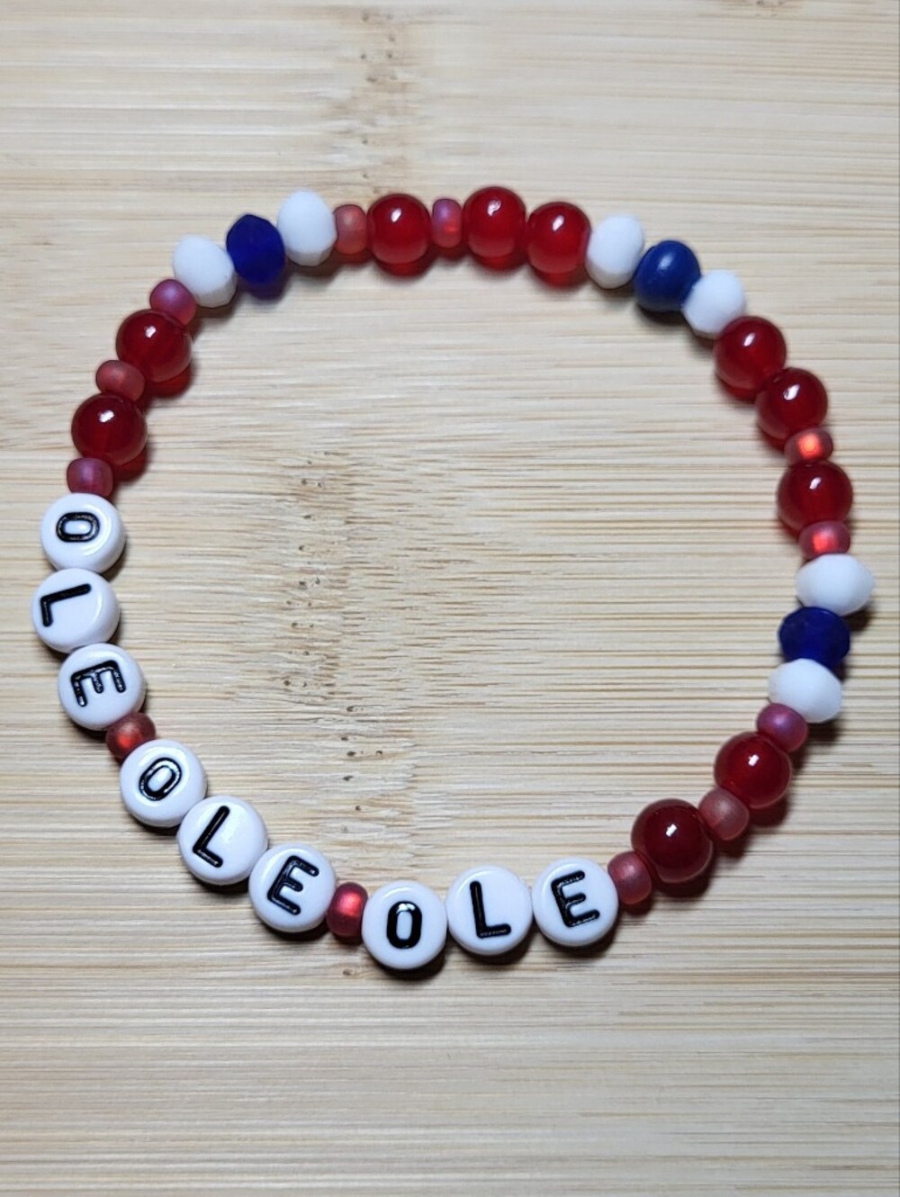 Hockey Bracelet Ole Ole Ole Beaded Bracelet Montreal Hockey Fan Bracelet